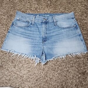 J. Crew Relaxed Denim Short 33 Baxter Wash Cut Off Raw Hem J.Crew Jean